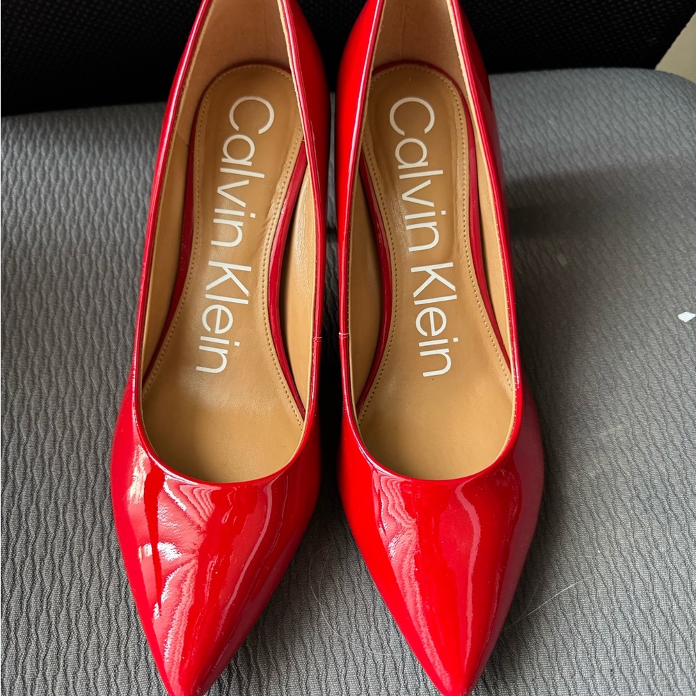 Calvin Klein Red Patent Leather Heels